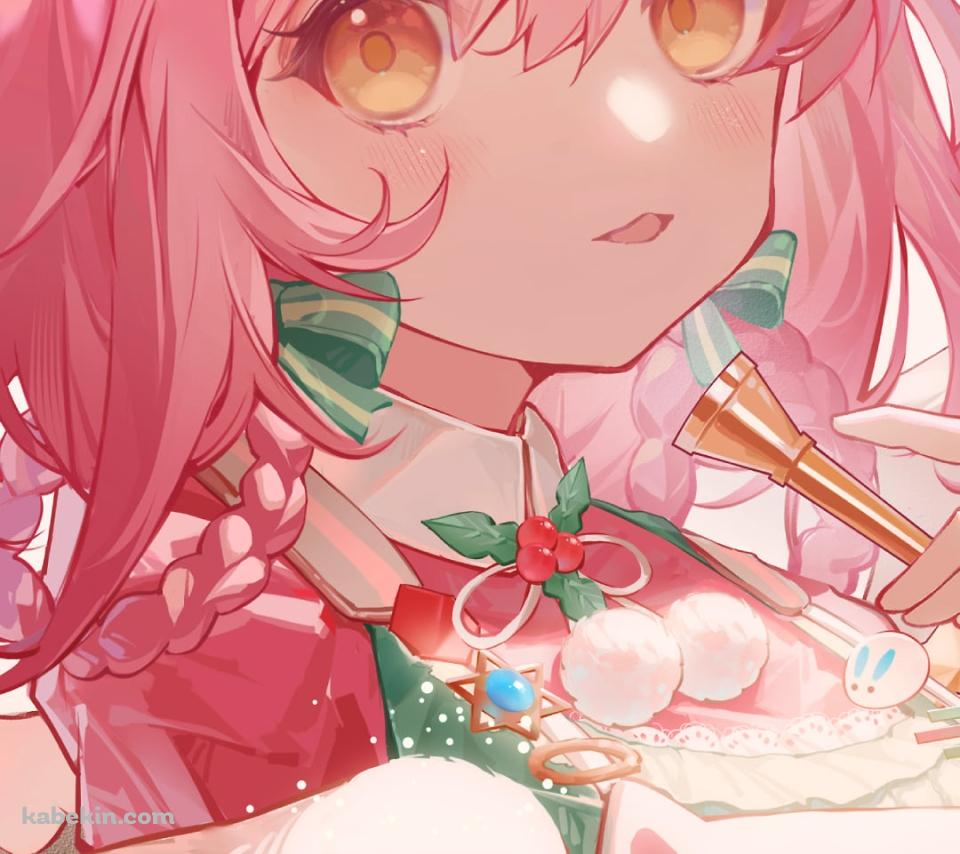 クリスマスの飾りに囲まれたゴールデングロー / アークナイツのAndroidの壁紙(960px x 854px) スマホ用