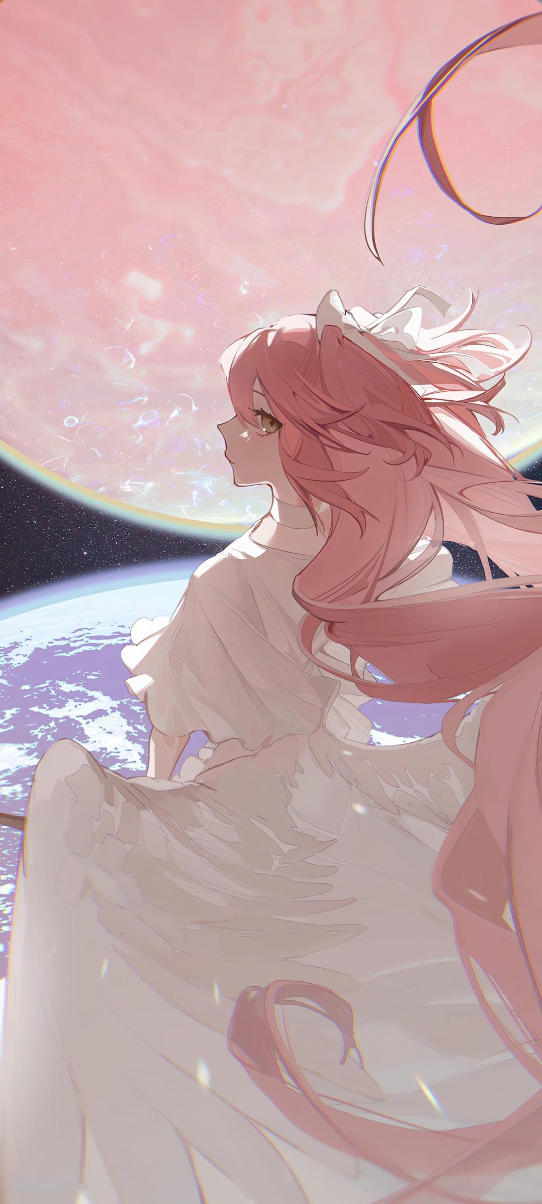 白いドレスを着たアルティメットまどか / 鹿目まどか / 魔法少女まどか☆マギカのAndroidの壁紙(1080px x 2400px) スマホ用