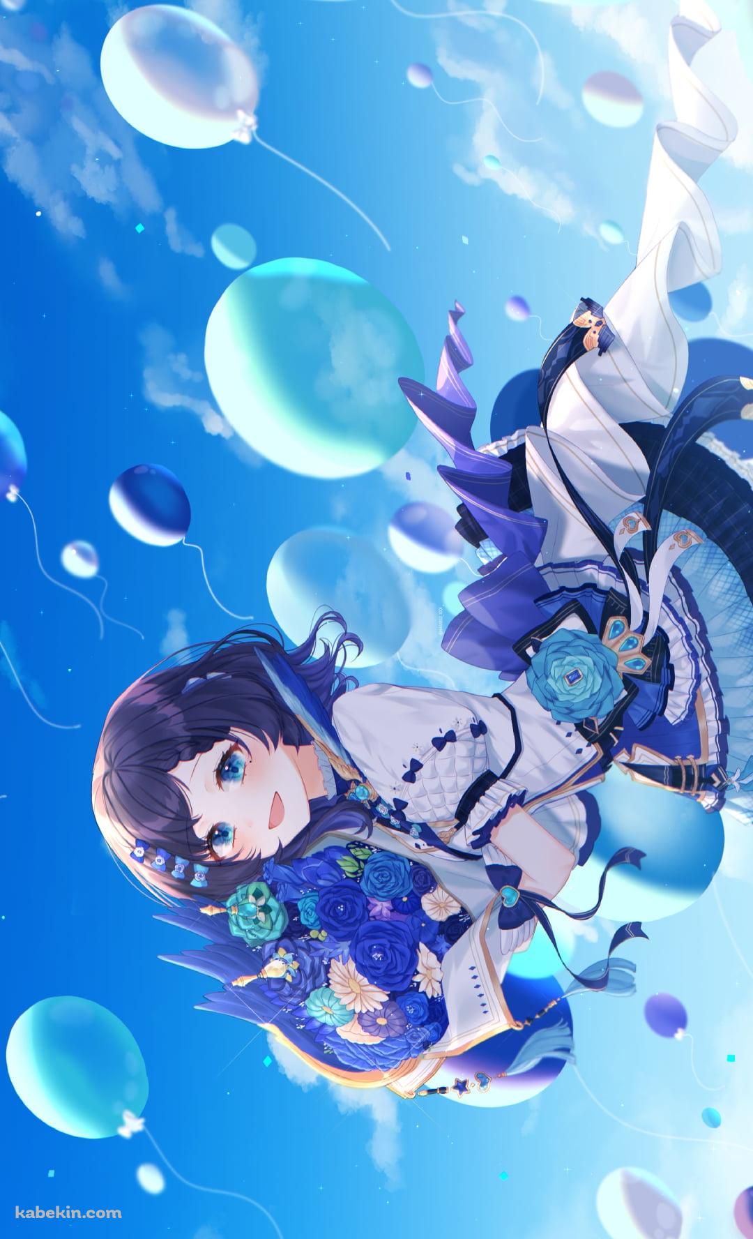 青い花束を持つ相羽ういは / にじさんじ / バーチャルYouTuberのAndroidの壁紙(1080px x 1776px) スマホ用