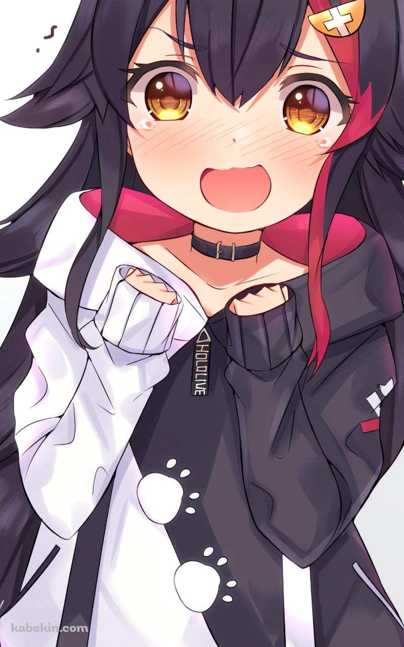 ウルウルしたジャージを着た大神ミオ / ホロライブ / バーチャルYouTuber / VtuberのAndroidの壁紙(800px x 1280px) スマホ用