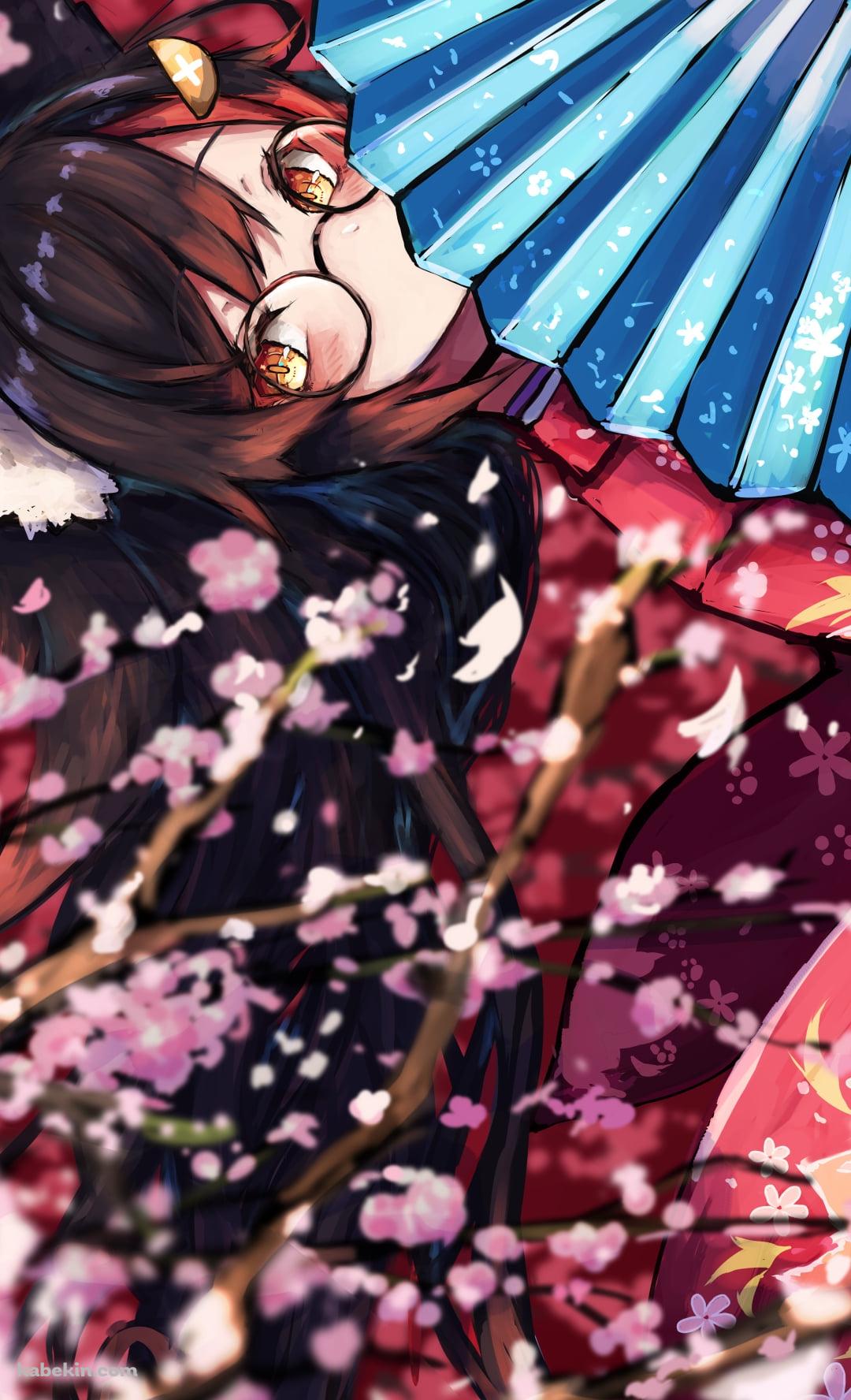 青い扇子を持つ大神ミオ / ホロライブ / バーチャルYouTuber / VtuberのAndroidの壁紙(1080px x 1776px) スマホ用