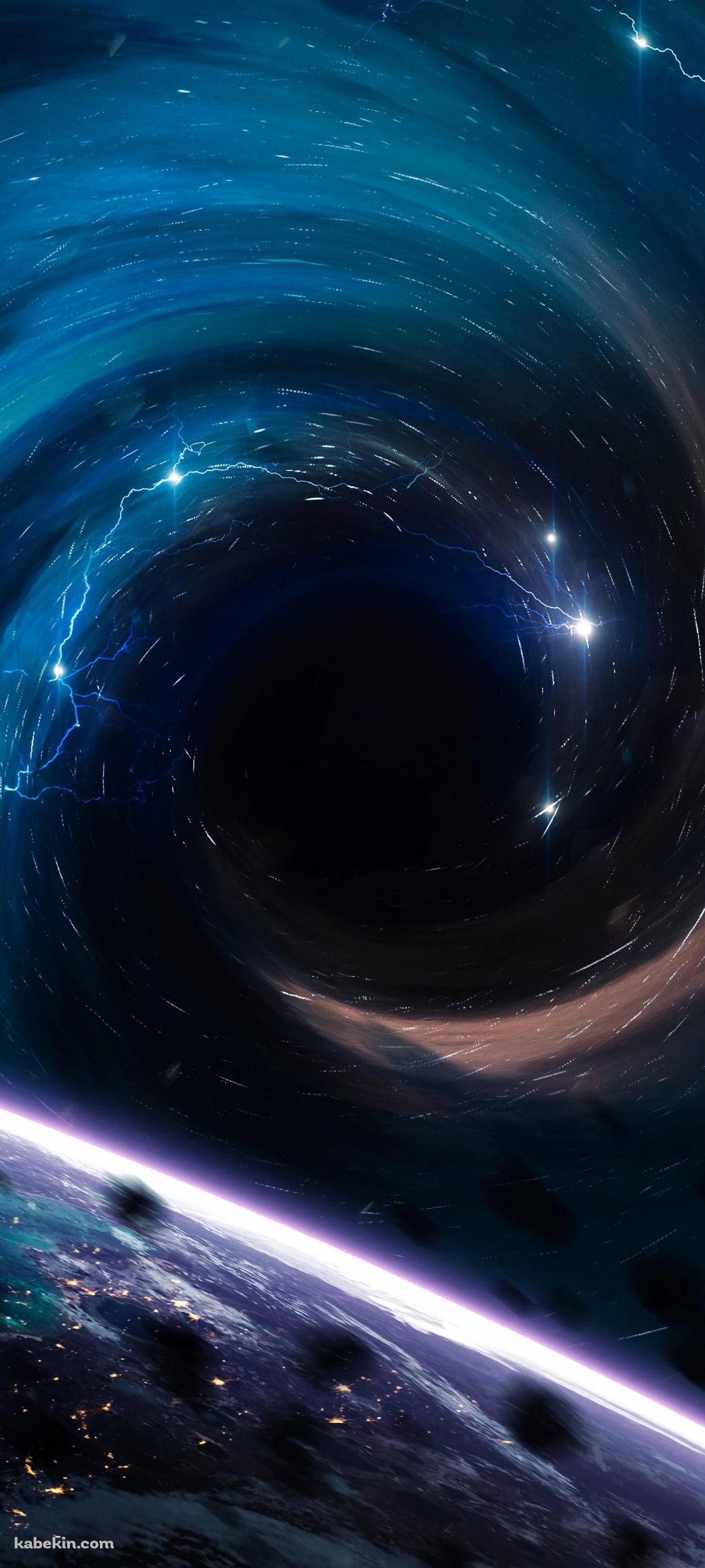 宇宙のブルーホールのAndroidの壁紙(1080px x 2400px) スマホ用