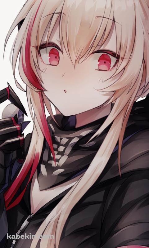 赤い瞳でこちらを見つめるM4 SOPMOD II / ドールズフロントラインのAndroidの壁紙(480px x 800px) スマホ用