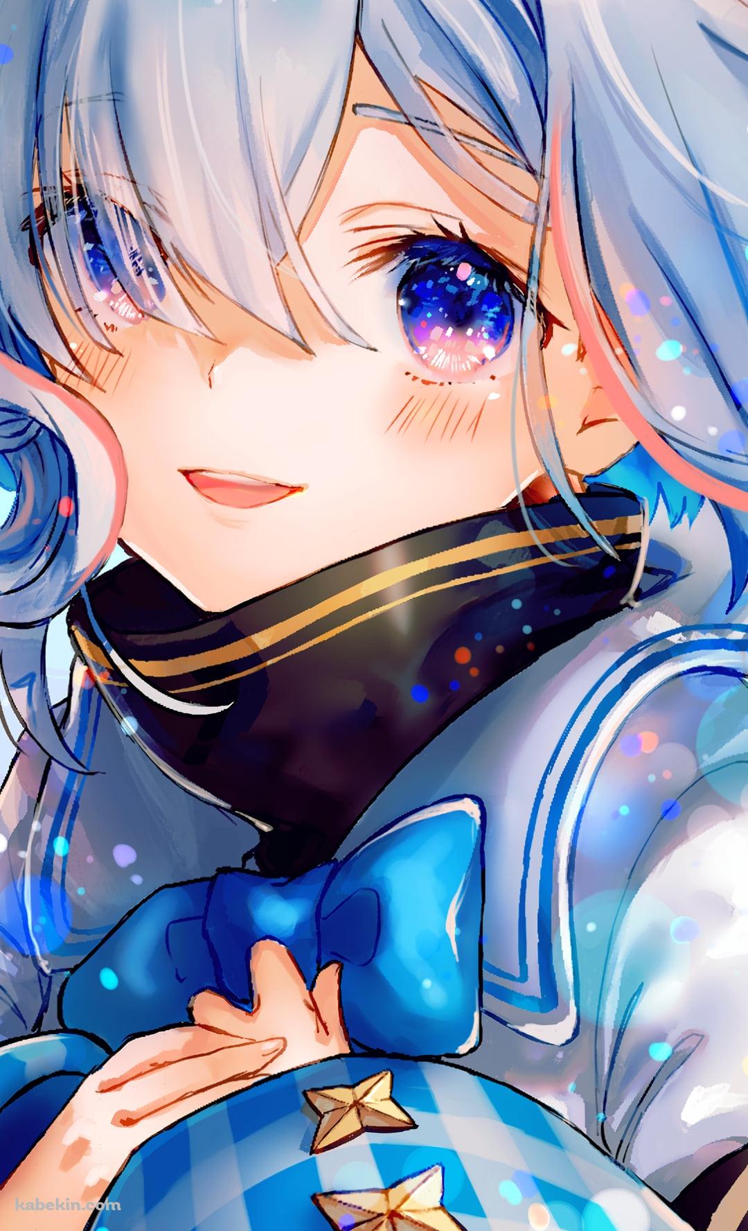 胸元に手をあてるキラキラした瞳の天音かなた / ホロライブ / バーチャルYouTuberのAndroidの壁紙(1080px x 1776px) スマホ用