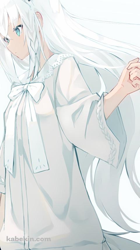 横から見た白上フブキ / ホロライブ / バーチャルYouTuberのAndroidの壁紙(480px x 854px) スマホ用