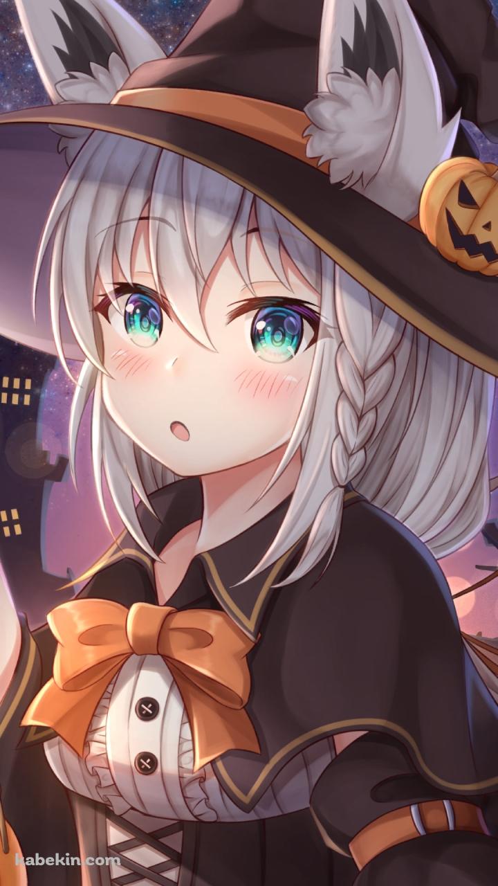 ハロウィンコスの可愛い白上フブキ / ホロライブ / バーチャルYouTuberのAndroidの壁紙(720px x 1280px) スマホ用