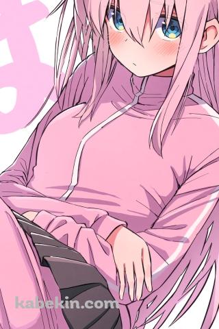 ピンクのジャージを着た後藤ひとり / ぼっちざろっく！のAndroidの壁紙(320px x 480px) スマホ用