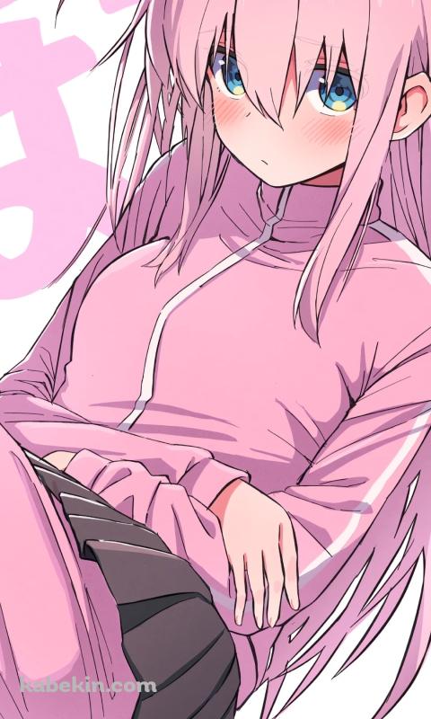 ピンクのジャージを着た後藤ひとり / ぼっちざろっく！のAndroidの壁紙(480px x 800px) スマホ用
