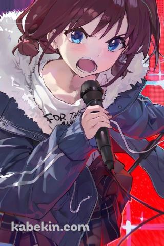 マイクを持って歌う井芹仁菜 / ガールズバンドクライのAndroidの壁紙(320px x 480px) スマホ用