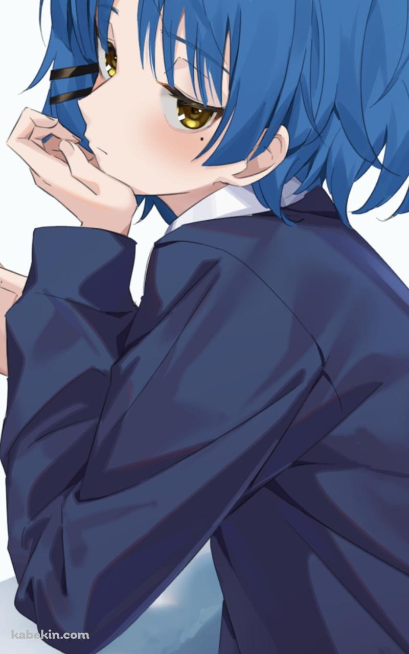 手摺に肘を付きピースをする山田リョウ / ぼっち・ざ・ろっく!のAndroidの壁紙(800px x 1280px) スマホ用
