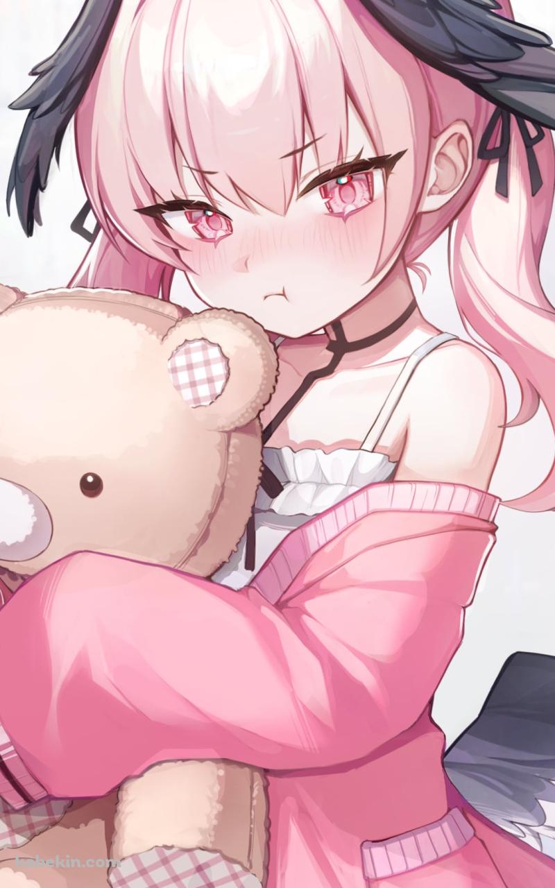 顔を赤らめて怒る下江コハル / ピンクの服 / ブルーアーカイブのAndroidの壁紙(800px x 1280px) スマホ用