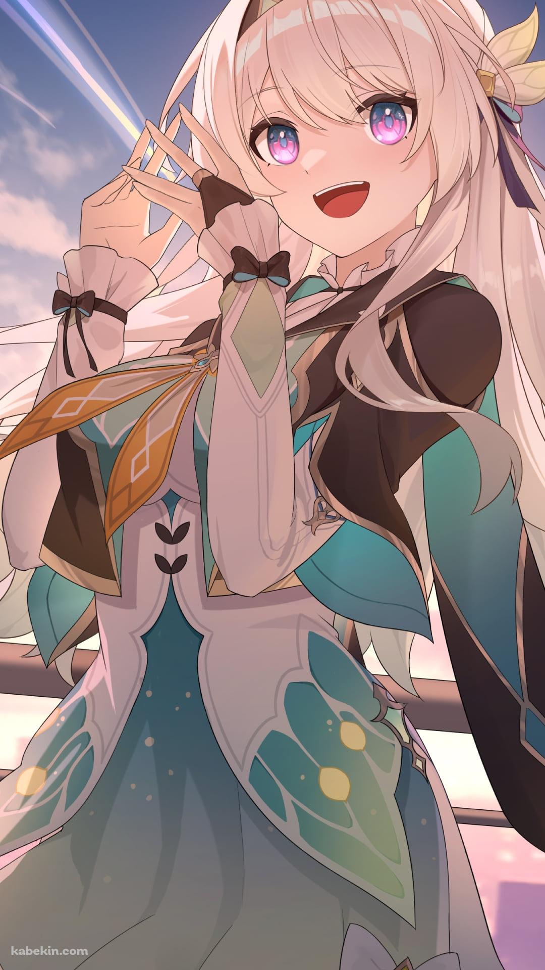 両手の指を合わせる笑顔のホタル / 崩壊:スターレイルのAndroidの壁紙(1080px x 1920px) スマホ用