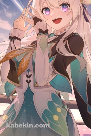 両手の指を合わせる笑顔のホタル / 崩壊:スターレイルのAndroidの壁紙(320px x 480px) スマホ用