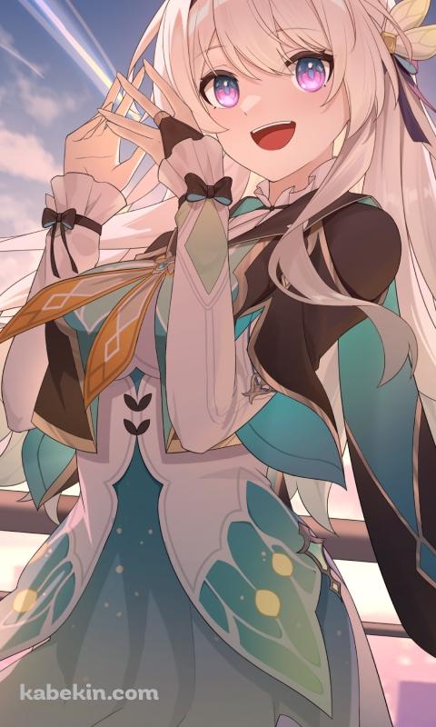 両手の指を合わせる笑顔のホタル / 崩壊:スターレイルのAndroidの壁紙(480px x 800px) スマホ用