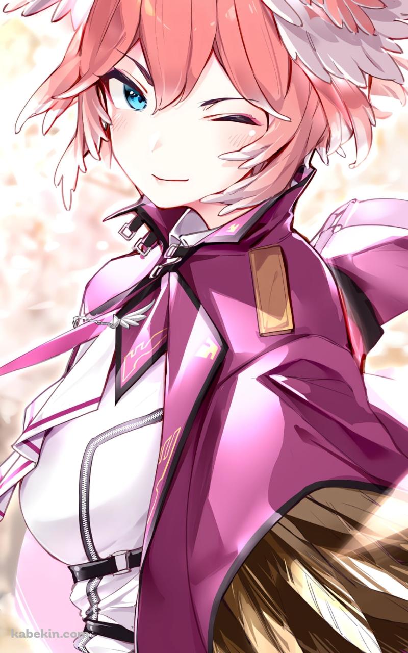ウィンクする鷹嶺ルイ / ホロライブ / バーチャルYouTuberのAndroidの壁紙(800px x 1280px) スマホ用