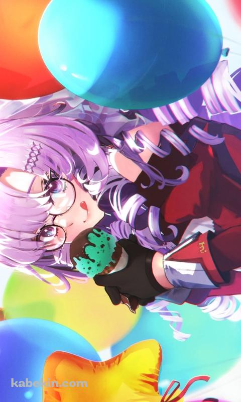 チョコミントアイスを持つ可愛い壱百満天原サロメのAndroidの壁紙(480px x 800px) スマホ用