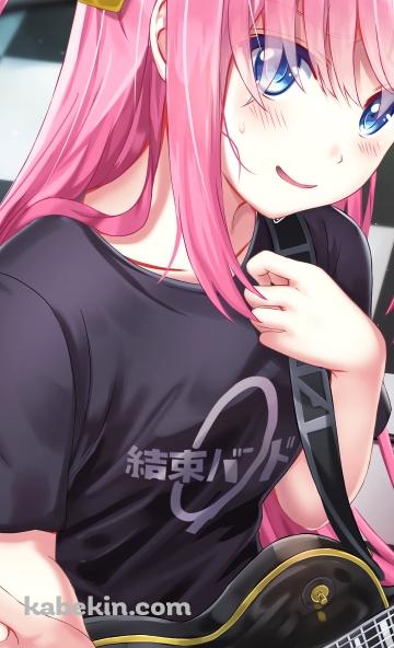 恥ずかしそうに照れながらピースをする後藤ひとり / ぼっち・ざ・ろっく！のAndroidの壁紙(360px x 592px) スマホ用