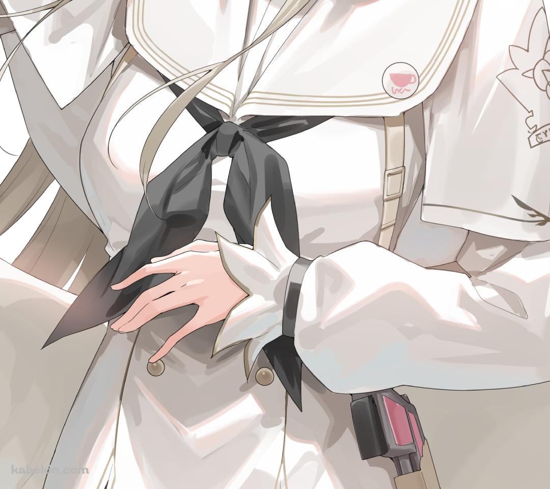 白い羽が生えた桐藤ナギサ / ブルーアーカイブのAndroidの壁紙(1080px x 960px) スマホ用
