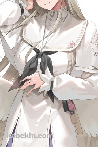 白い羽が生えた桐藤ナギサ / ブルーアーカイブのAndroidの壁紙(320px x 480px) スマホ用