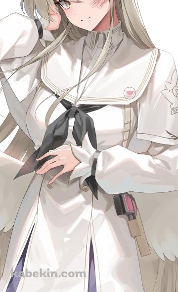白い羽が生えた桐藤ナギサ / ブルーアーカイブのAndroidの壁紙(360px x 592px) スマホ用