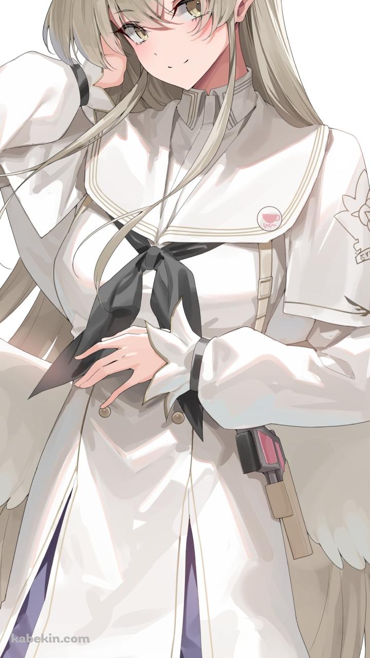 白い羽が生えた桐藤ナギサ / ブルーアーカイブのAndroidの壁紙(720px x 1280px) スマホ用