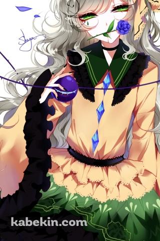 紫の薔薇を咥える古明地こいし / 東方のAndroidの壁紙(320px x 480px) スマホ用
