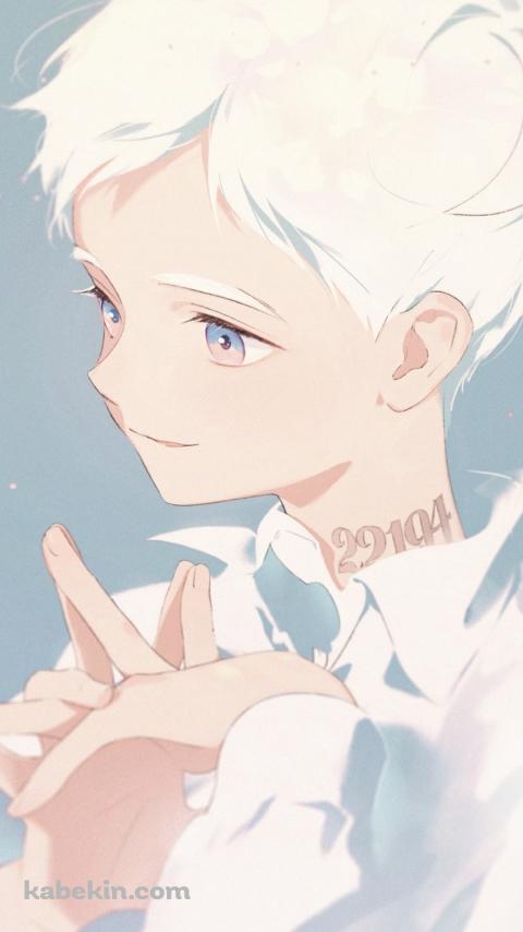 両手の指を合わせるノーマン / 約束のネバーランドのAndroidの壁紙(480px x 854px) スマホ用