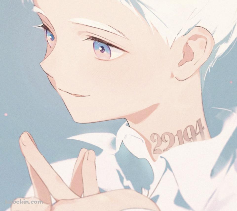 両手の指を合わせるノーマン / 約束のネバーランドのAndroidの壁紙(960px x 854px) スマホ用
