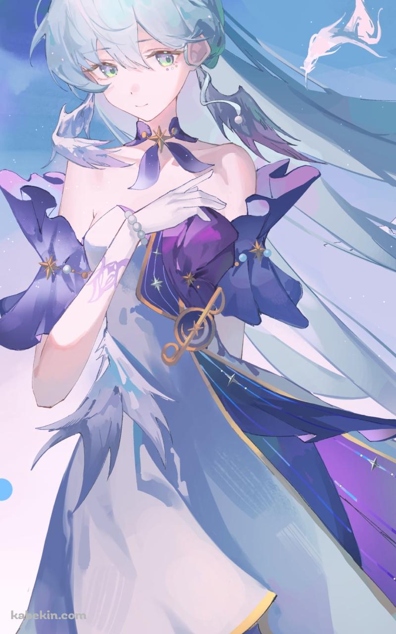 胸元に手をあてる可愛いロビン / 崩壊:スターレイルのAndroidの壁紙(800px x 1280px) スマホ用