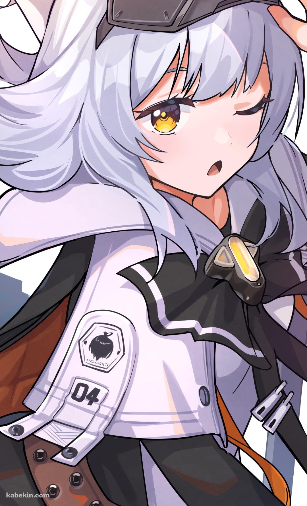 片目をつぶる可愛いスノーホワイト / 勝利の女神 NIKKEのAndroidの壁紙(1080px x 1776px) スマホ用