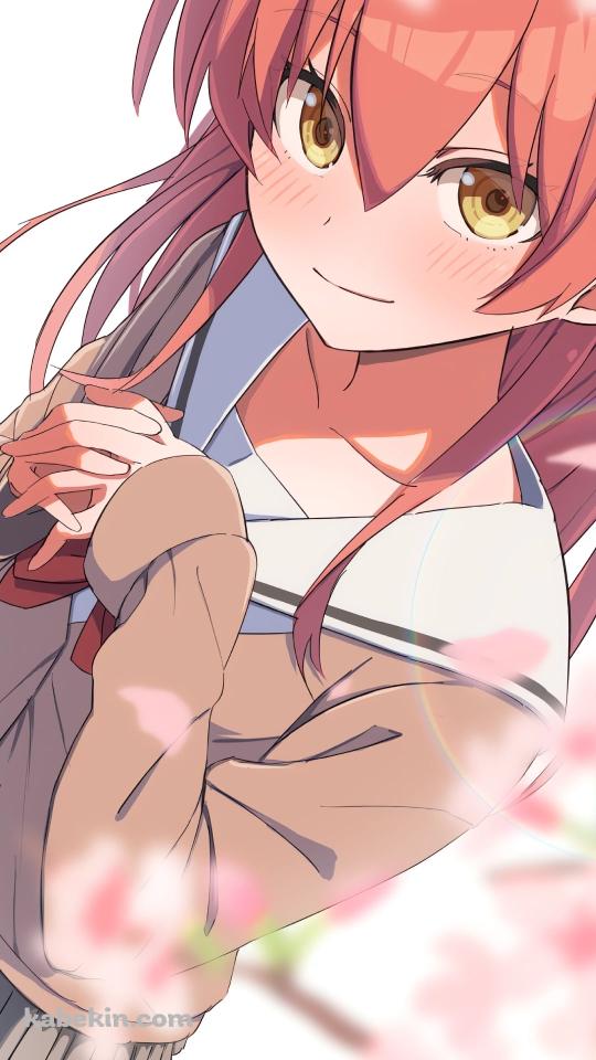 桜の花と喜多郁代 / ぼっち・ざ・ろっく！のAndroidの壁紙(540px x 960px) スマホ用