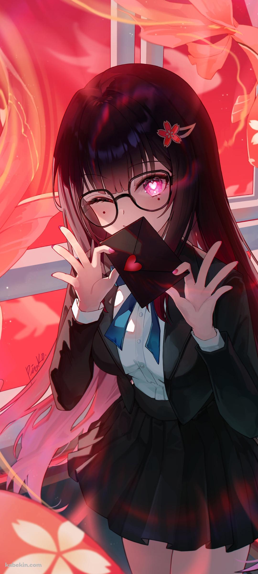 黒いラブレターを持ちウィンクする花火 / 崩壊:スターレイルのAndroidの壁紙(1080px x 2400px) スマホ用