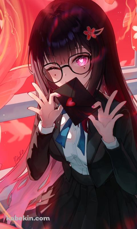 黒いラブレターを持ちウィンクする花火 / 崩壊:スターレイルのAndroidの壁紙(480px x 800px) スマホ用