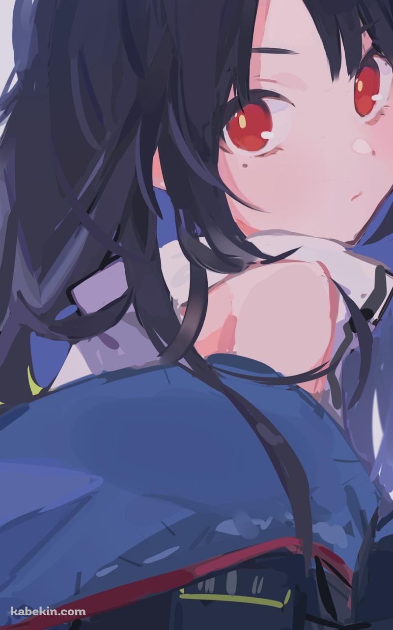 赤い瞳でこちらを見つめるC-MS / ドールズフロントラインのAndroidの壁紙(800px x 1280px) スマホ用