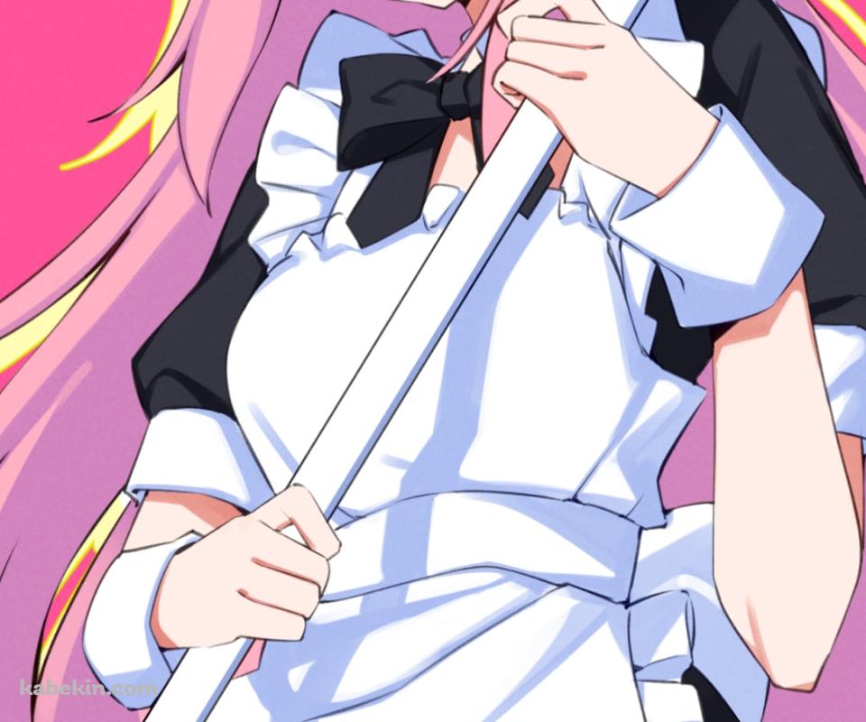喫茶店の看板を持つメイド姿の後藤ひとり / ぼっち・ざ・ろっく！のAndroidの壁紙(960px x 800px) スマホ用
