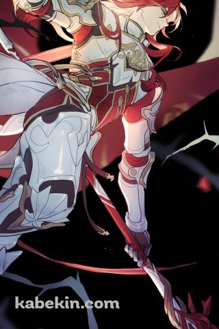 槍と赤い薔薇を持つアルジェンティ / 崩壊:スターレイルのAndroidの壁紙(320px x 480px) スマホ用