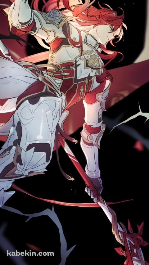 槍と赤い薔薇を持つアルジェンティ / 崩壊:スターレイルのAndroidの壁紙(480px x 854px) スマホ用