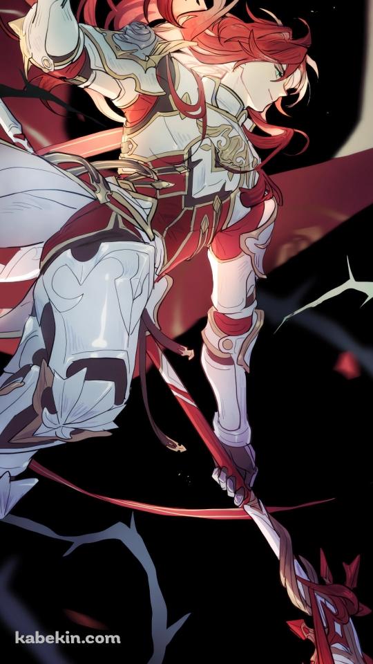 槍と赤い薔薇を持つアルジェンティ / 崩壊:スターレイルのAndroidの壁紙(540px x 960px) スマホ用