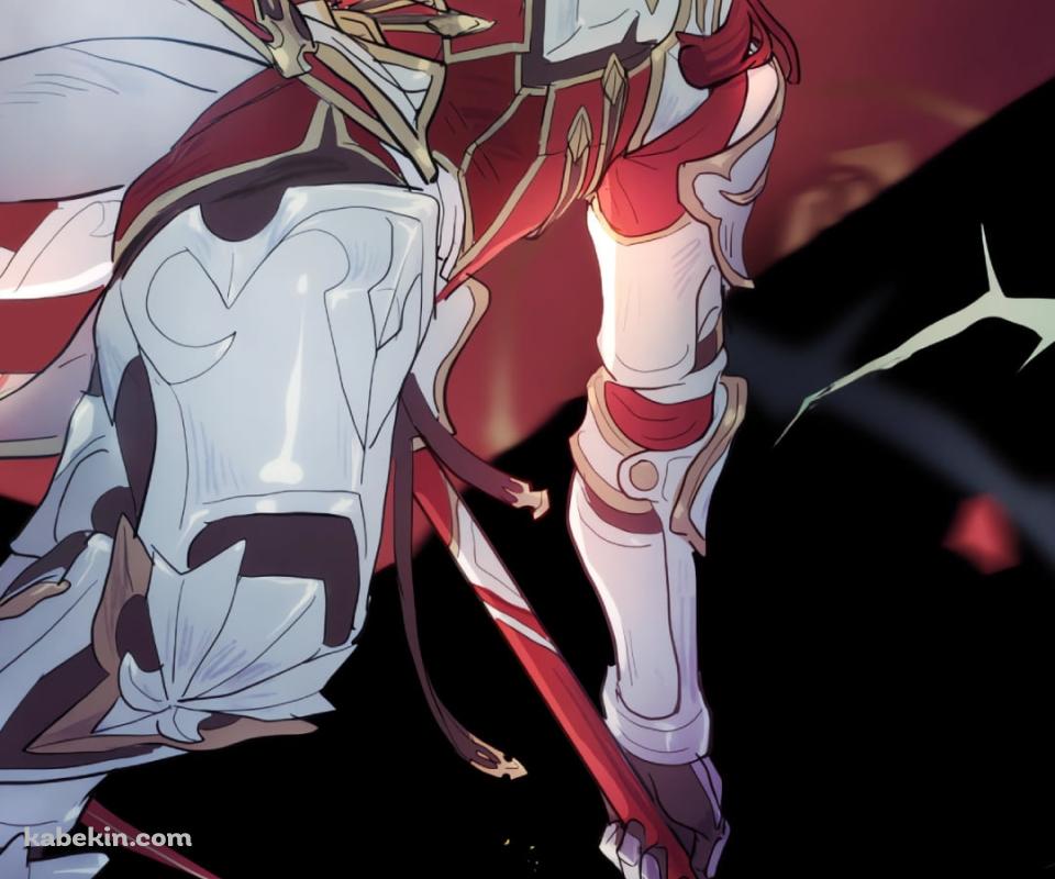 槍と赤い薔薇を持つアルジェンティ / 崩壊:スターレイルのAndroidの壁紙(960px x 800px) スマホ用