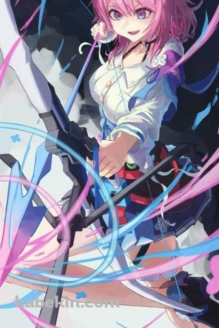 弓を射る三月七 / 崩壊:スターレイルのAndroidの壁紙(320px x 480px) スマホ用