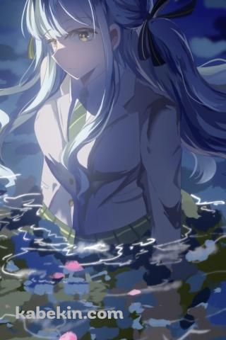 水に浸かる豊川祥子 / バンドリ！のAndroidの壁紙(320px x 480px) スマホ用
