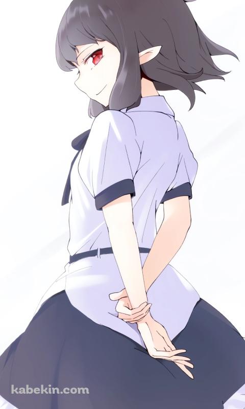 後ろ手を組む射命丸文 / 東方のAndroidの壁紙(480px x 800px) スマホ用