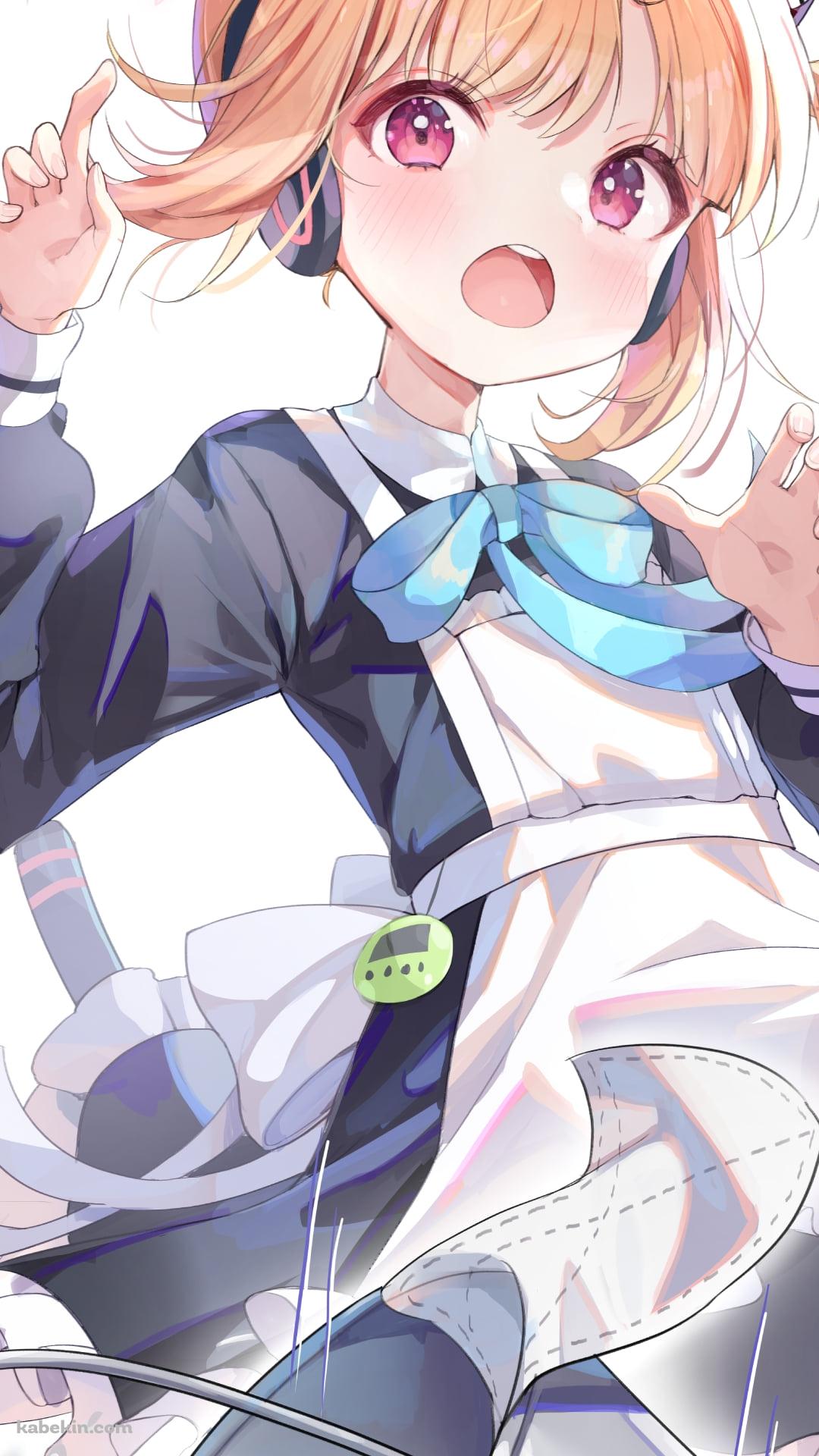 メイド姿の才羽ミドリ / ブルーアーカイブのAndroid用のスマホ壁紙