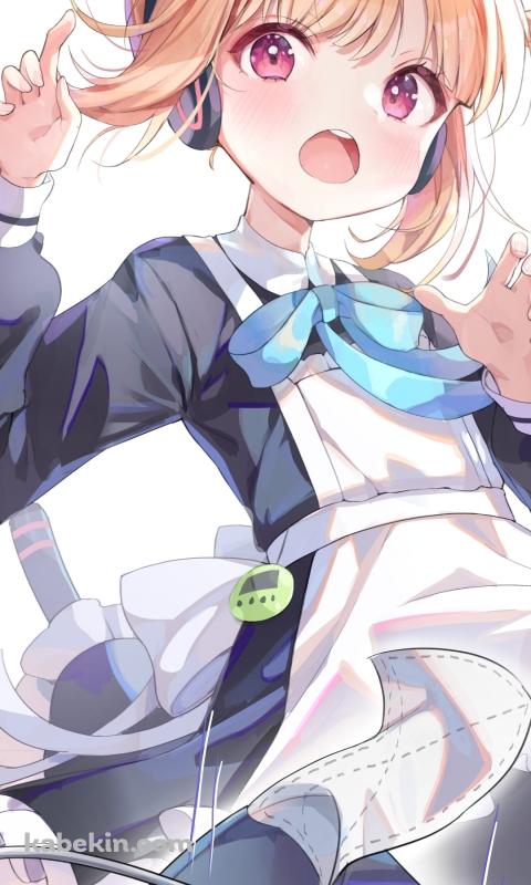 メイド姿の才羽ミドリ / ブルーアーカイブのAndroidの壁紙(480px x 800px) スマホ用