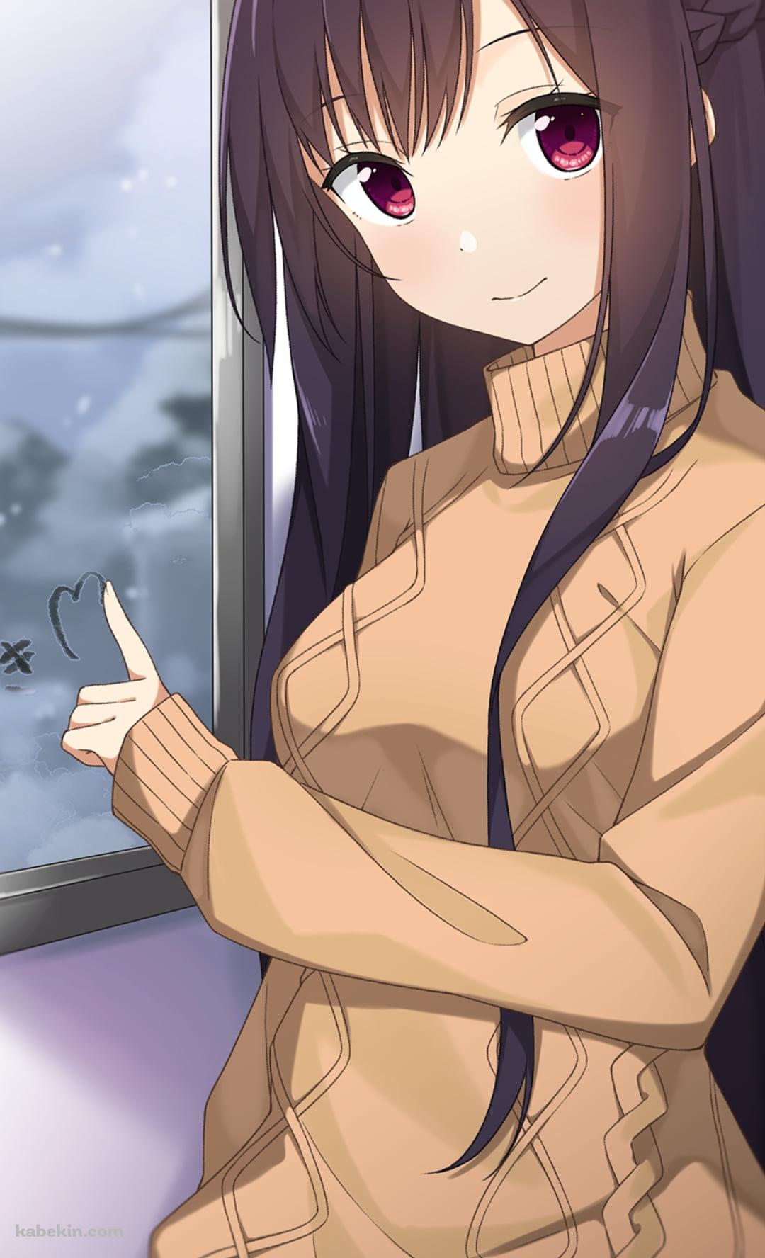 電車の窓に「すき」と書く鎌倉詩桜 / ハミダシクリエイティブのAndroidの壁紙(1080px x 1776px) スマホ用