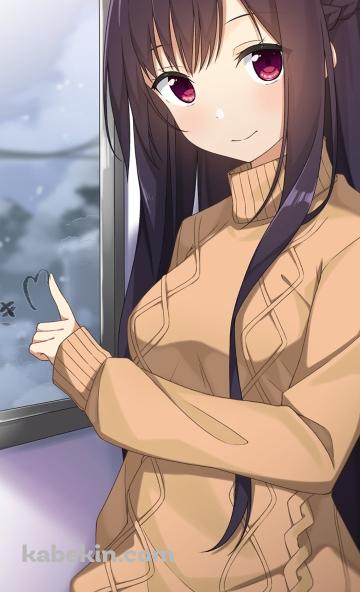 電車の窓に「すき」と書く鎌倉詩桜 / ハミダシクリエイティブのAndroidの壁紙(360px x 592px) スマホ用