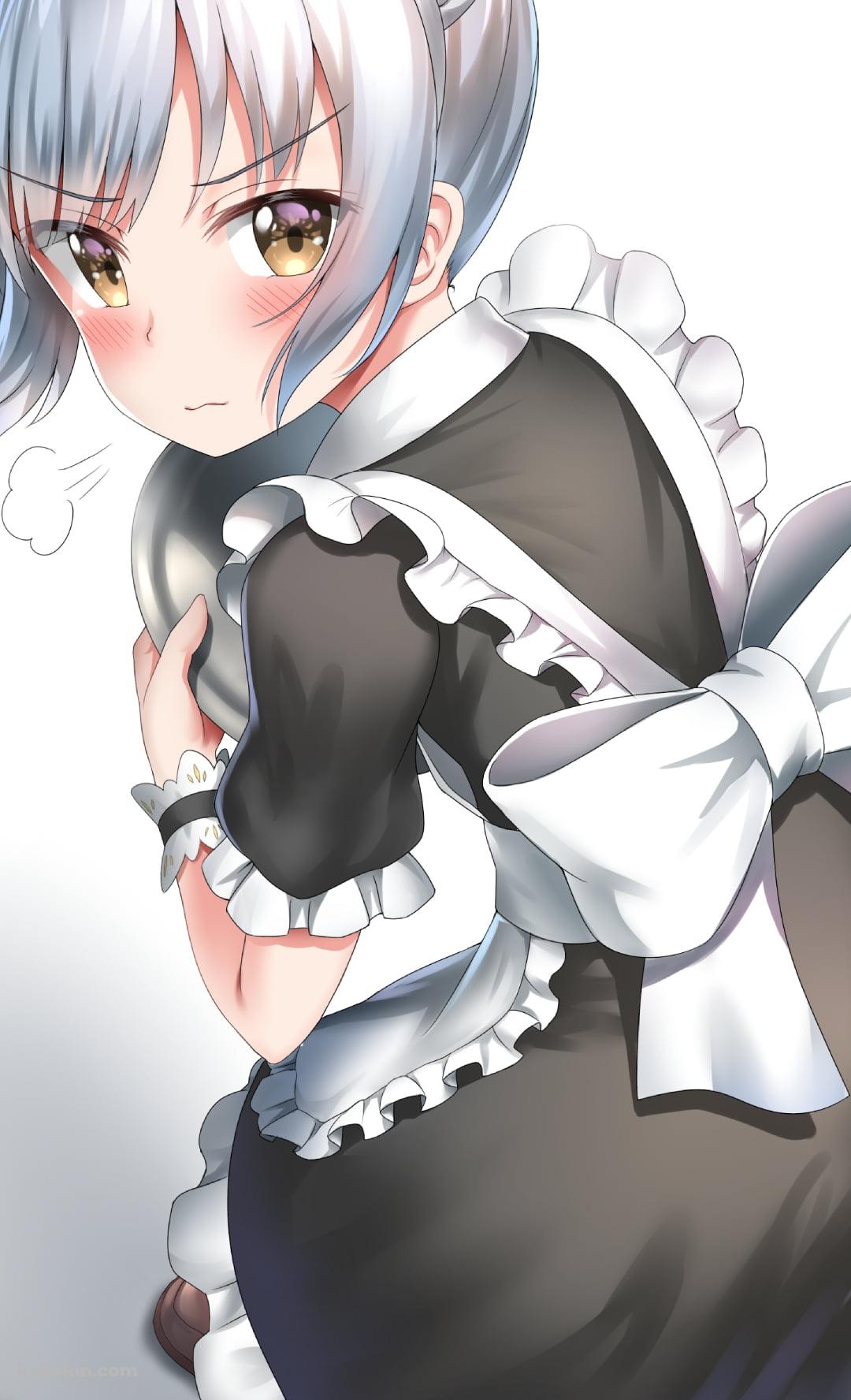 メイド姿の怒っている霞 / 艦隊これくしょんのAndroidの壁紙(1080px x 1776px) スマホ用