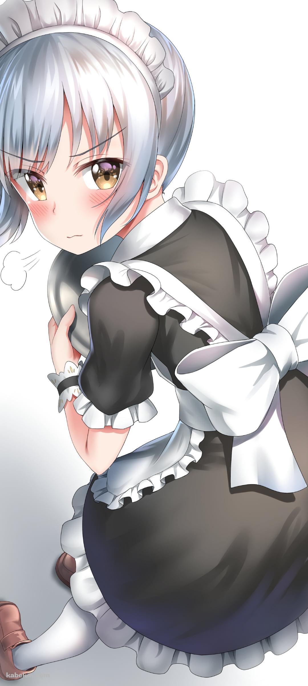 メイド姿の怒っている霞 / 艦隊これくしょんのAndroidの壁紙(1080px x 2400px) スマホ用