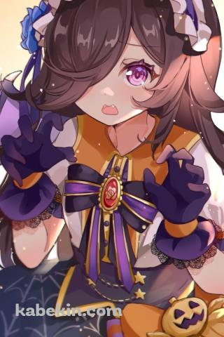 襲いかかるポーズをする可愛いライスシャワー / ウマ娘プリティーダービーのAndroidの壁紙(320px x 480px) スマホ用