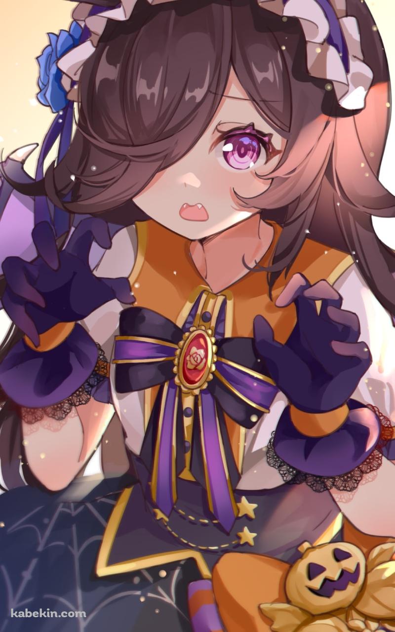 襲いかかるポーズをする可愛いライスシャワー / ウマ娘プリティーダービーのAndroidの壁紙(800px x 1280px) スマホ用